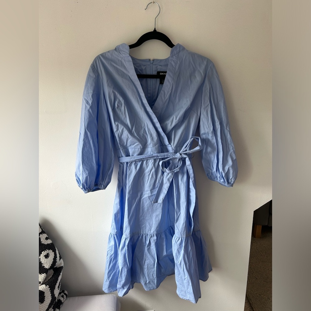 DKNY Blue Belted Mini Dress